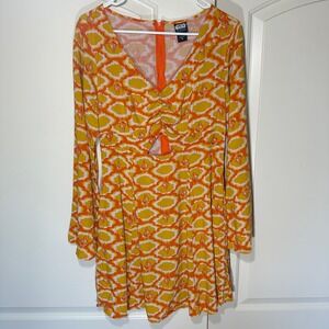 Her Universe Star Wars Solo Bell‎ Sleeve Millennium Falcon Orange Dress Womens M